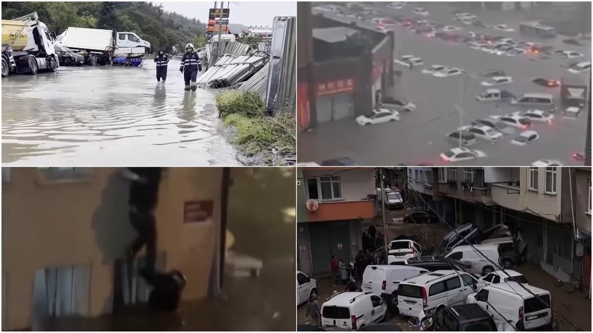 Potop istoric la Istanbul: cele mai violente ploi din ultimii 83 de ani au cauzat victime