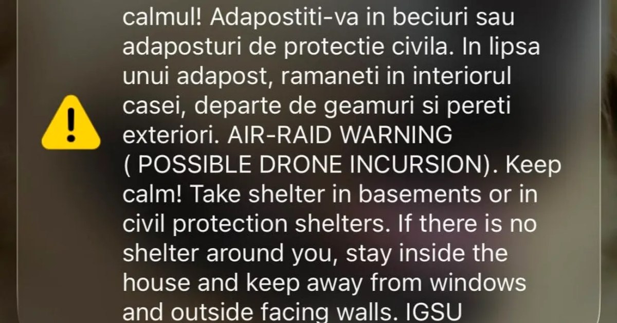 Alertă RO-Alert în Tulcea pentru riscul de atacuri cu drone în nord-estul județului