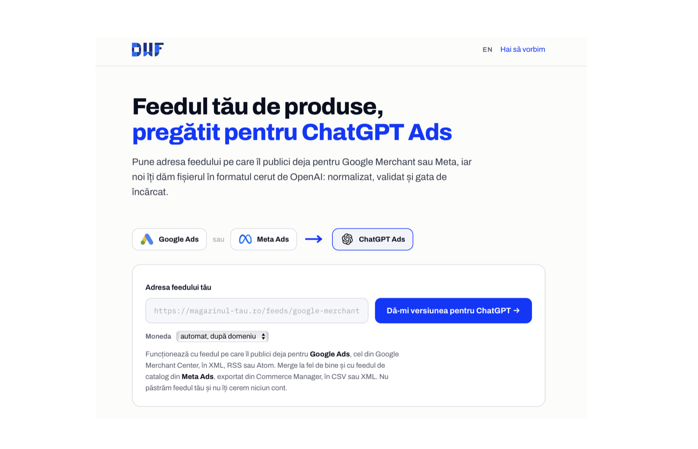 Soluția gratuită care rezolvă blocajul feedurilor de produse pentru campaniile ChatGPT Ads în România