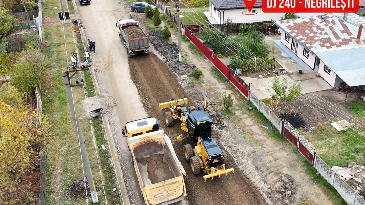 Modernizarea drumului județean DJ 240 în comuna Negrilești este în plină desfășurare