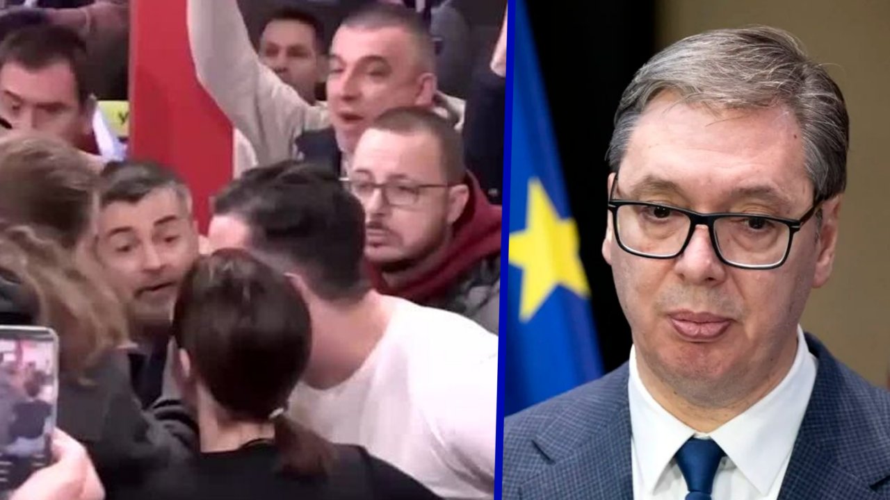 Tensiuni în Serbia după alegeri: Sediul unei televiziuni apropiate de Vučić a fost luat cu asalt de protestatari