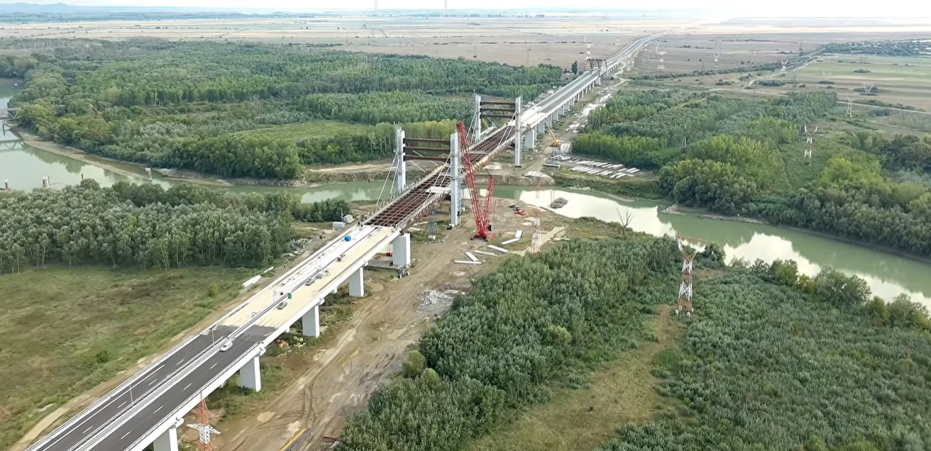 Podul peste Siret este aproape de finalizare, în cadrul proiectului pentru Drumul Expres Brăila – Galați