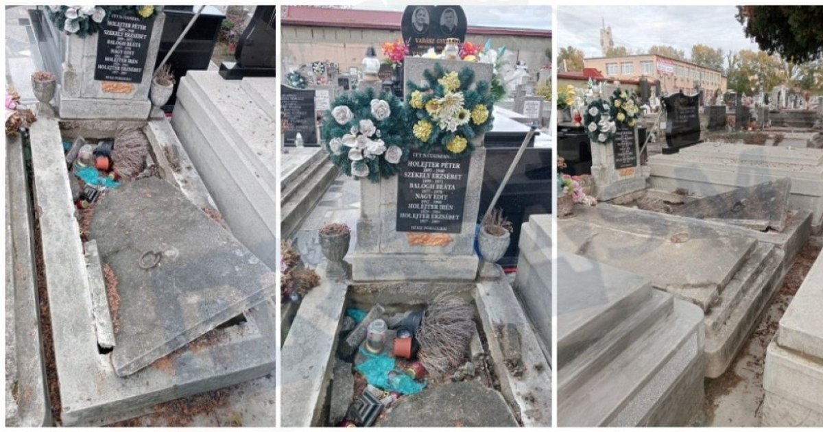 Cavoul familiei a fost transformat în depozit de gunoi într-un cimitir din Satu Mare