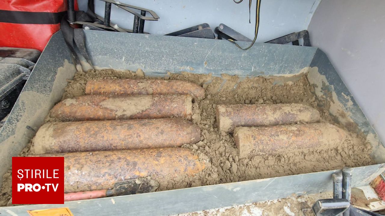 Șase proiectile explozive de 150 mm au fost descoperite pe traseul Autostrăzii A8 în Iași