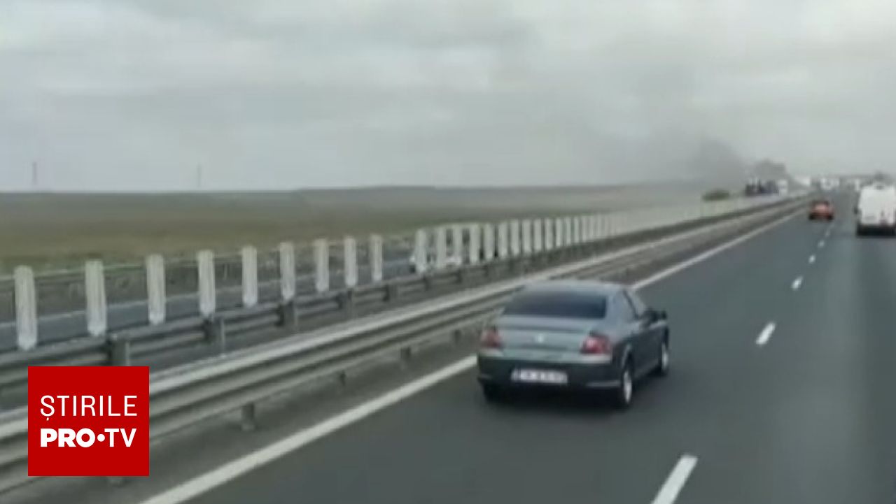 Două accidente succesive pe autostrada A1, cauzate de un camion care ardea pe sensul opus