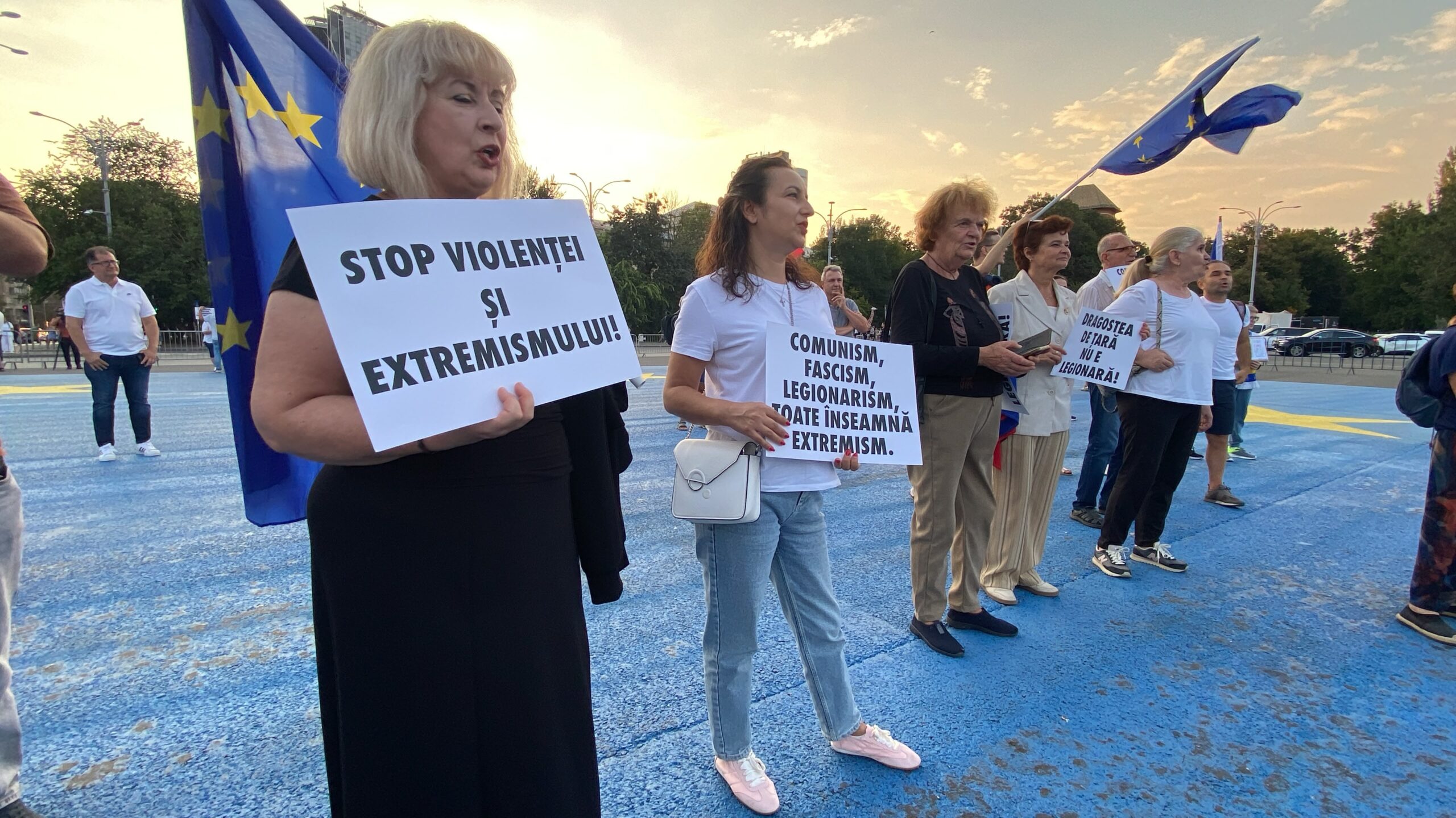 Protest în Piața Victoriei împotriva extremismului și a violenței