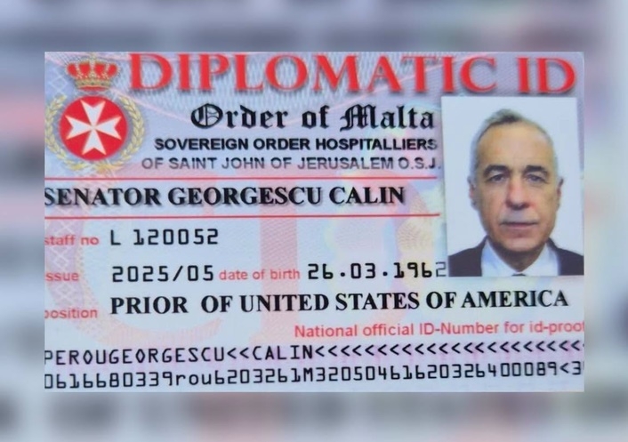 Legitimația găsită la Călin Georgescu: documentul emis de o organizație falsă, nu de Ordinul de Malta