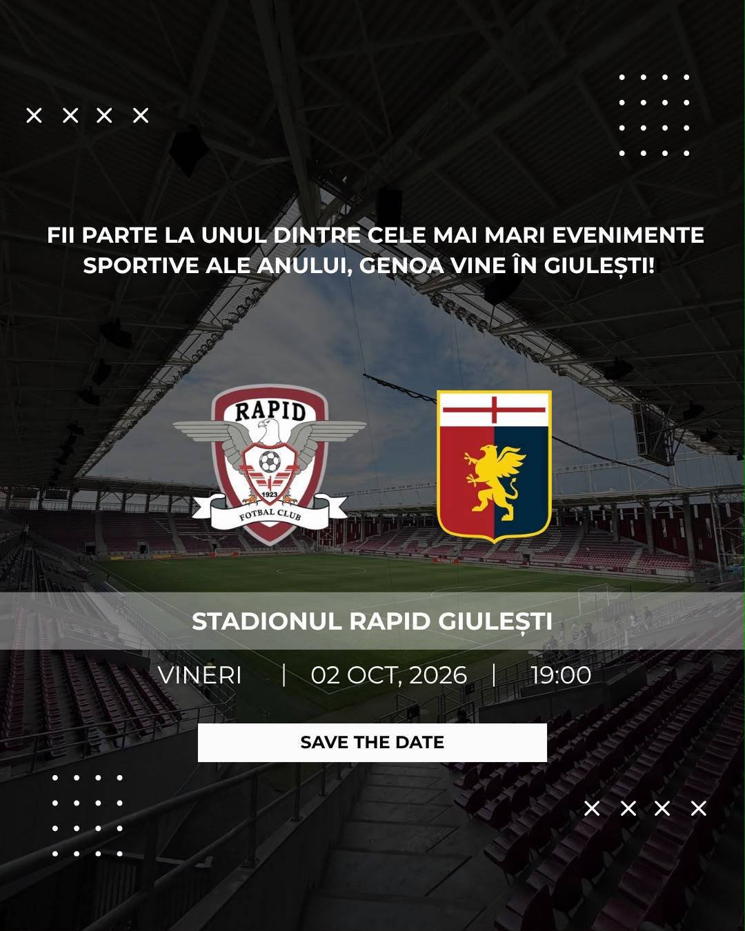 FC Rapid și Genoa CFC se reîntâlnesc pe Stadionul Giulești după 88 de ani de la prima confruntare