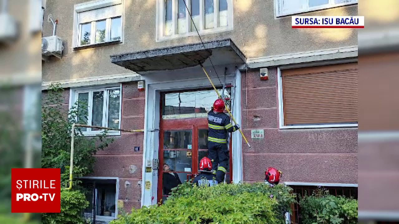 Incident grav în Bacău: o femeie și un copil de 9 ani au fost loviți de tencuiala căzută de pe un bloc