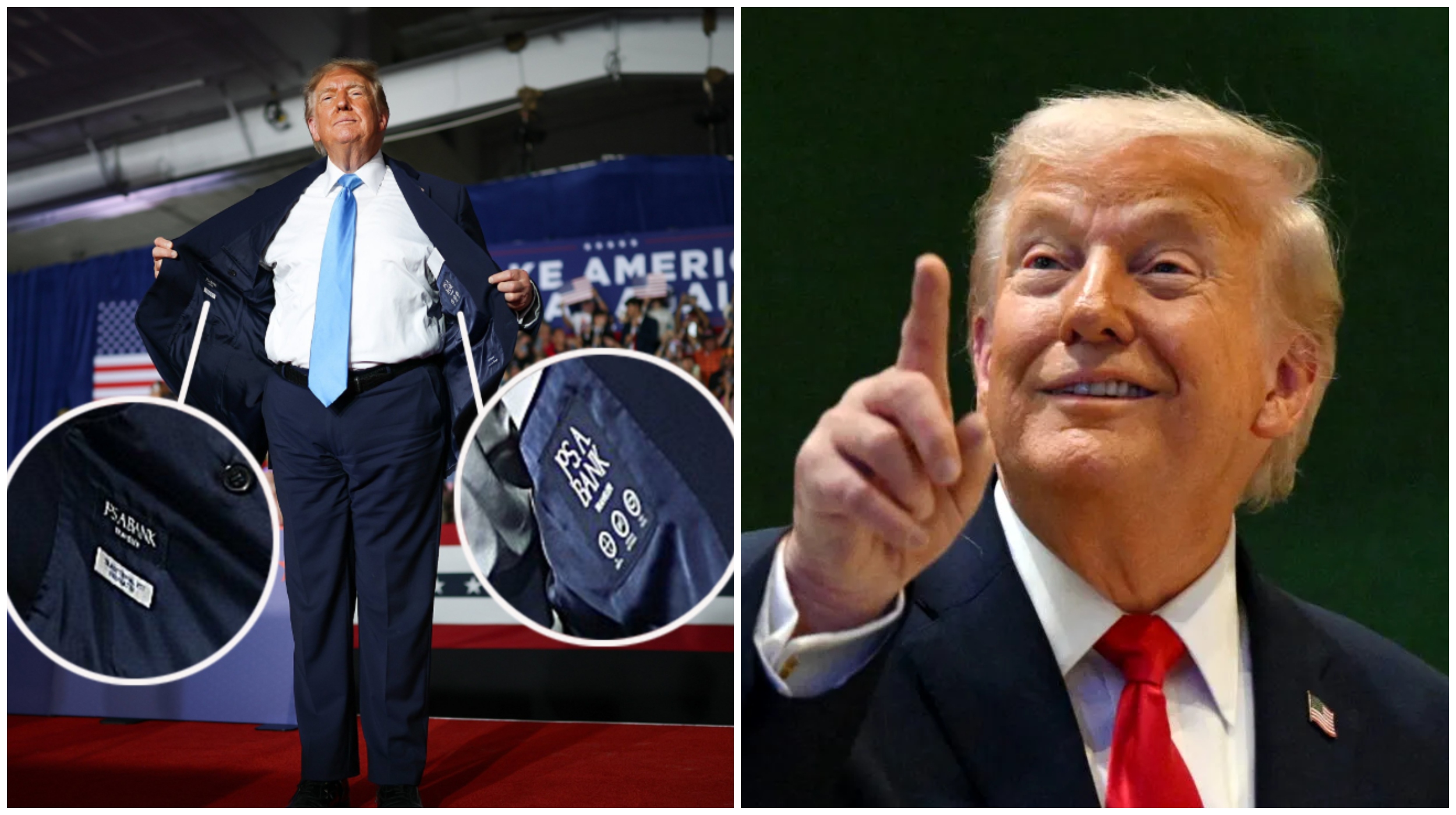 Donald Trump a purtat un costum ieftin, fabricat în Asia, în contradicție cu politica sa economică