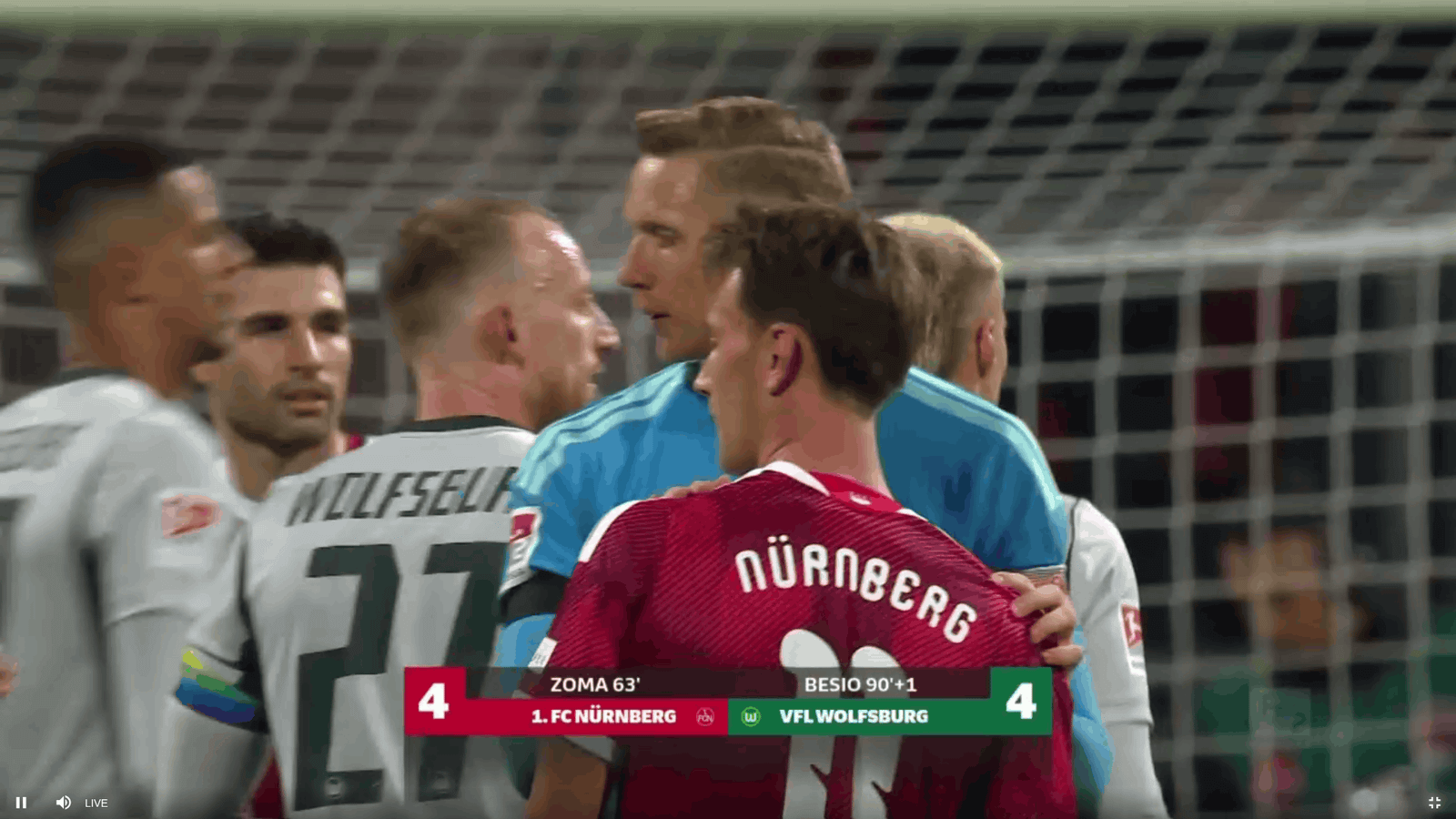 Zweite Bundesliga: Nürnberg și Wolfsburg au împărțit punctele după un final spectaculos