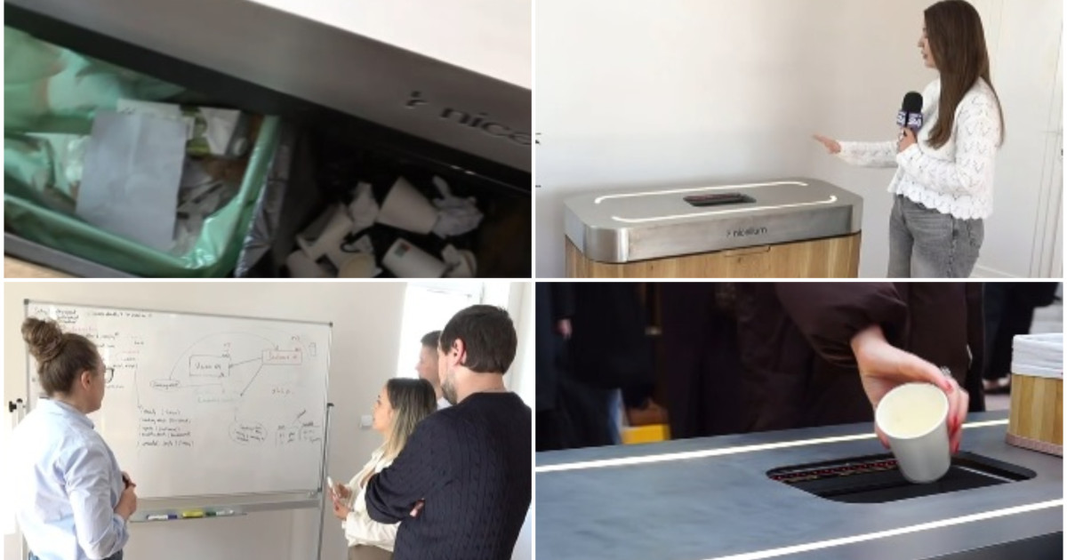 Invenție românească de la Cluj: coș de gunoi inteligent care sortează automat deșeurile prin AI